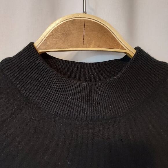 JM Collection Petite Black Knit Sleeveless Mock Neck Turtleneck Sweater Tank Top - Picture 3 of 6